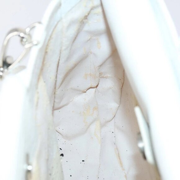 GUCCI Hand Bag Leather 2way White Silver - Picture 12 of 16